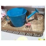 WATER CAN PLANTER BASKET AND GARDEN TOOL