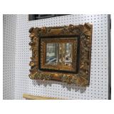 GOLD ORNATE BEVELED WALL MIRROR