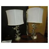 PAIR OF BIRD FIGURAL LAMPS WITH SHADES