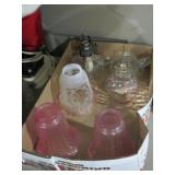(2) ALADDIN STYLE OIL LAMP BASES WITH PINK GLOBE