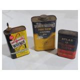 (3) VINTAGE METAL ADV CANS