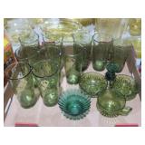 VINTAGE GREEN GLASSWARE COLLECTION