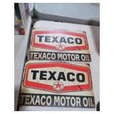 (2) METAL TEXICO MOTOR OIL SIGNS