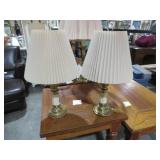 PAIR OF MID CENTURY STYLE AND BRASS TABLE LAMPS