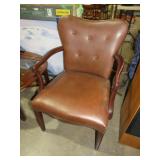 NICE LEATHER TUFTED BACK ARMCHAIR