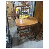 VINTAGE SOLID WOOD CHILDS HIGH CHAIR