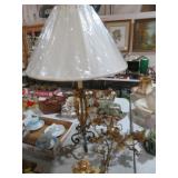 ORNATE METAL TABLE LAMP AND WALL DECOR PIECE