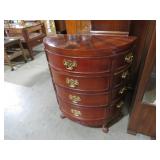 CHERRY INLAID 12 DAWER HALF MOON TABLE
