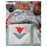 COLLECTION OF VINTAGE QUILTS AND TOPPERS