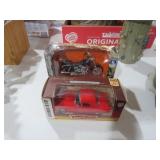 1908 DIECAST PLASTIC CAR AND HARLEY MOTORCYCLE