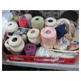 COLL OF VINAGE SEWING NOTIONS, THREAD, AND ETC