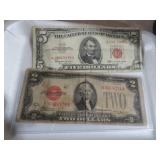 1928E $2  & 1963 $5 RED SEAL NOTES