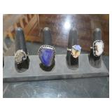 (4) MARKED 925 RINGS VARIOUS SIZES