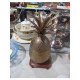 BRASS PINEAPPLE CANDY DISH ON STAND
