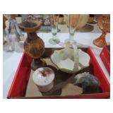 COLL OF POTTERY VASE, CERAMIC BASKET, AND MISC