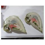 PAIR OF VINTAGE ART POTTERY WALL POCKETS