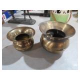 (2) SMALL BRASS SPITOONS