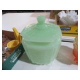 JADITE BISCUIT JAR WITH LID