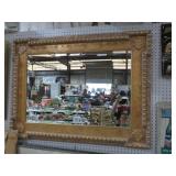 GOLD ORNATE FRAMED BEVELD WALL MIRROR