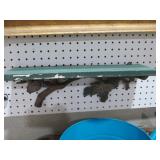 CAST IRON AND WOOD PINECONE SHELF