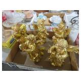 GOLD TONE CHERUB ANGEL FIGURES