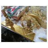 (3) GOLD ORNATE WALL SCONCE SHELVES