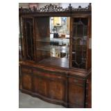 BEAUTIFUL CHERRY BUFFET WITH ORNATE HUTCH TOP