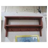 WOOD 4 PEG WALL SHELF