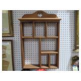 WOOD HEART CARVED WALL SHELF