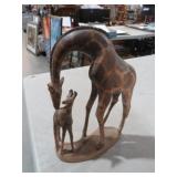 WOOD GIRAFFE FIGURINE