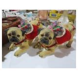 (2) PUG FIGURINE DOGS