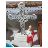 CAST IRON CROSS WITH JESUS