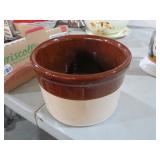 BROWN AND WHITE CROCK