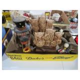 COLLECTION OF OWLS, EAGLES, AND DOG FIGURINES