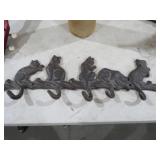 CAST IRON CAT WALL HOOK COAT HANGER