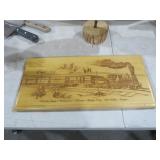 WOOD ANT ENGRAVED STEAM LOCOMOTIVE 1857