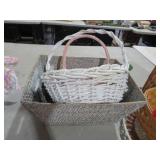 (3) PAINTED WICKER BASKETS