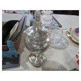 MERCURY GLASS LIDDED DISH