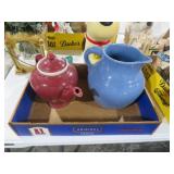 VINTAGE MCCORMIC TEAPOT AND GLAZED POTTERY PITCHER