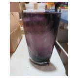 NICE ETCHED GLASS AMETHYST VASE
