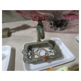 UNIQUE METAL FAUCET SOAP DISH