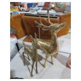 VINTAGE BRASS BUCK AND DOE DEER