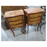(2X)FRENCH STYLE 3 DWR CHEST W/ MARBLE TOP