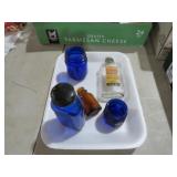 COLLECTION OF COBALT BLUE MEDICINE BOTTLES