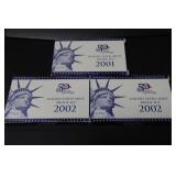 US MINT PROOF SETS 2001-2002