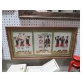 FRAMED EMBROIDERD SOLDIERS AT WEDDING SCENE