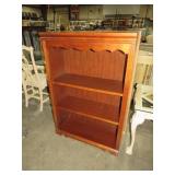 CHERRY ADJUSTABLE WOOD SHELF BOOKCASE