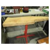 CAST IRON BASE LIVE EDGE TABE