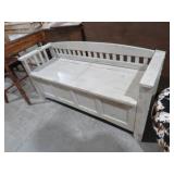 NICE PAINTED DBL LIFT TOP BED BENCH W/ STORAGE