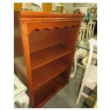 CHERRY ADJUSTABLE WOOD SHELF BOOKCASE